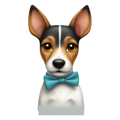 Mini fox terrier with bow tie sticker