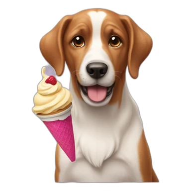 Dog craving for icecream  sticker