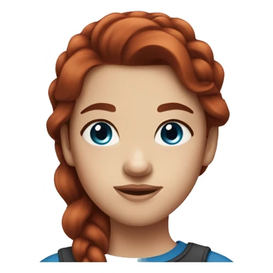 Girl with dark red hair and blue eyes  sticker