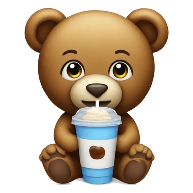 Teddy holding iced coffee sticker