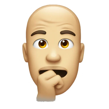 Face with fist covering mouth sticker