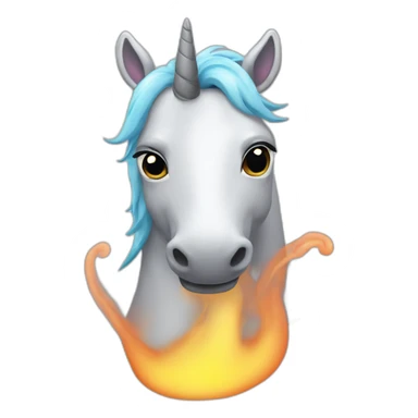 Une licorne qui fume sticker