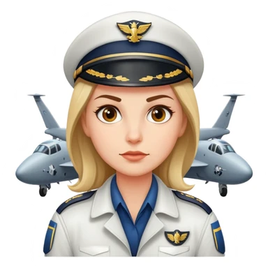 Female pilot with plan sticker