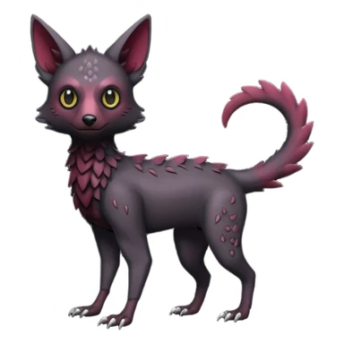 black Trico-hybrid-creature dark burgundy (full body) sticker