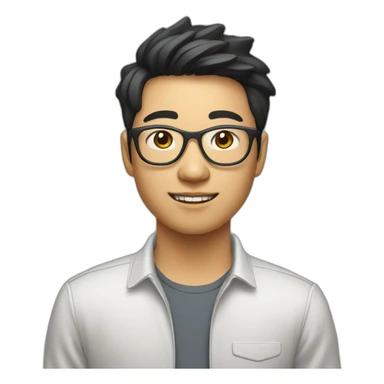 asian teen computer science major intern as software engineer in a cool tech startup sticker