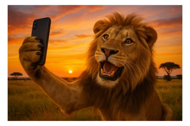 Selfie lion sticker