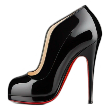 One WEDGE heel LOUBOUTIN black leather PATENT sticker