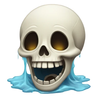 Skeleton cry laughing on the floor sticker