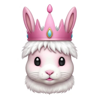 bunny with pink crown sticker