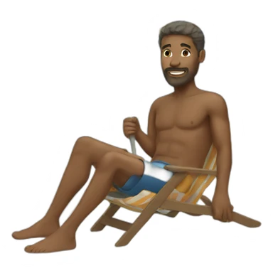 man on the beach sticker