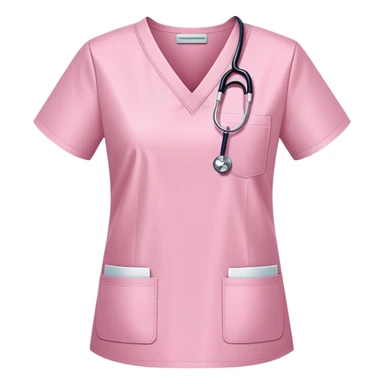 light pink medical scrubs uniform folded neatly without any human wearing it sticker