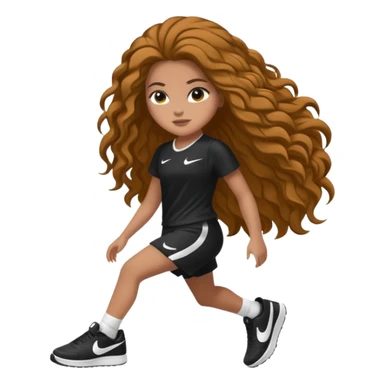 Faça uma menina parda de cabelo liso com uma faixa de cabelo da Nike e uma roupa da Nike branca sticker