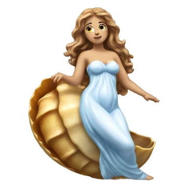Aphrodite emerging from shell sticker