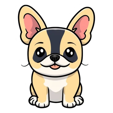 cute french bulldog smiling sticker