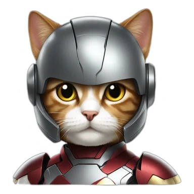 iron man cat with helmet sticker