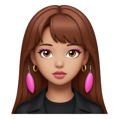 Lisa from BLACKPINK in brown hair with bold makeup sticker