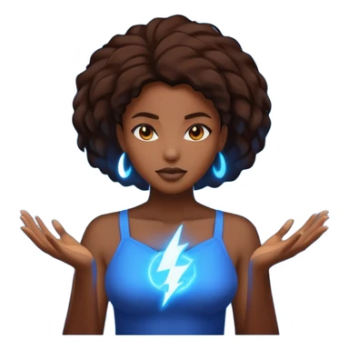 black woman summoning electric sticker