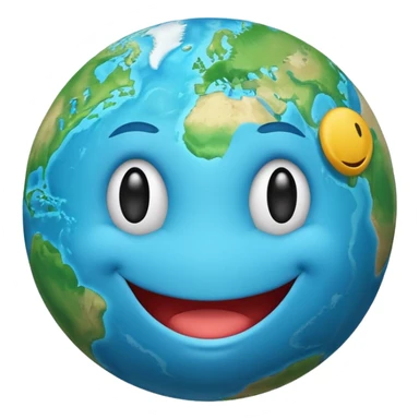 planet earth smiley face sticker