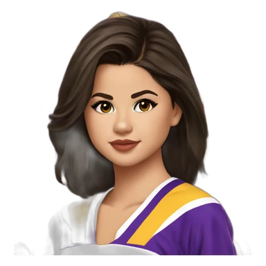 selena gomez with lakers jersey sticker