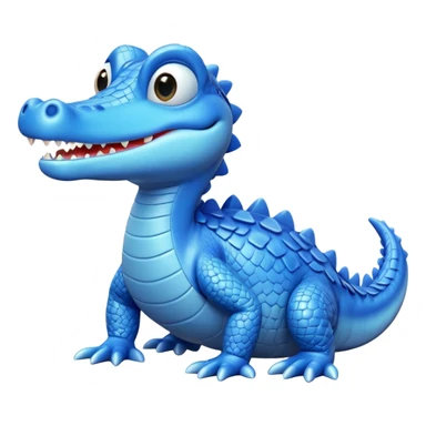 "A stylized, high-detail 3D render of a small, cute blue crocodile from Disney Dreamlight Valley. " sticker