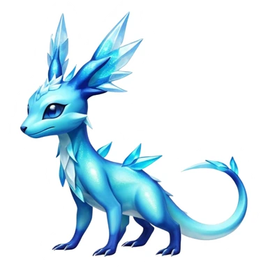 Colorful Iridescent Exotic Salandit-Aurorus-Glaceon-Fakémon-hybrid-creature (full body)  sticker