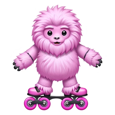 Pink yeti on roller skates  sticker