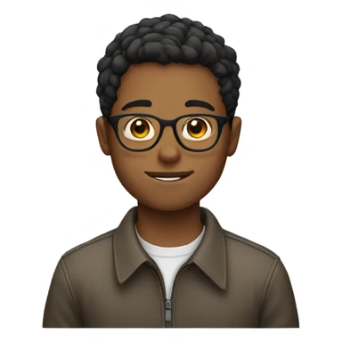 Boy with short hair and glasses sticker