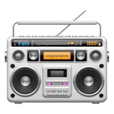 Белый Бумбокс с неоновыми колонками sticker