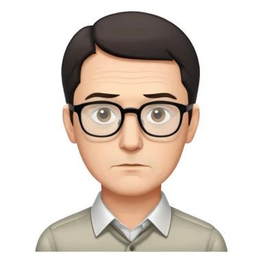 portrait of Hartmut Rosa, German philosopher, short dark hair, rectangular thin-frame glasses, clean-shaven, collared shirt, thoughtful expression sticker
