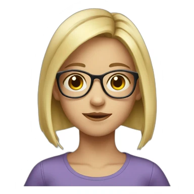 13y old, short hair, glasses, Girl, blonde sticker