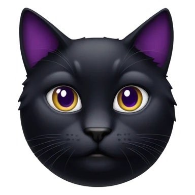 fat black cat with a PURPLE COLLAR sticker