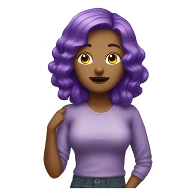 Purple haired woman in loud environment  sticker