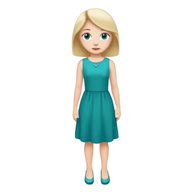 👗🧍‍♀️ merge this emojis the dress should be teal on a girl full sticker