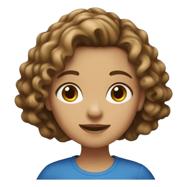 Medium light brown with french hair and a blue top girl sticker