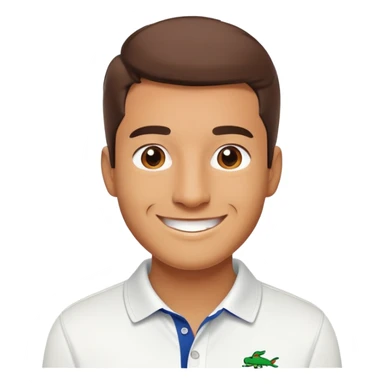 A man wearing lacoste Shirt sticker