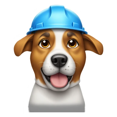 Dog wearing hard hat  sticker