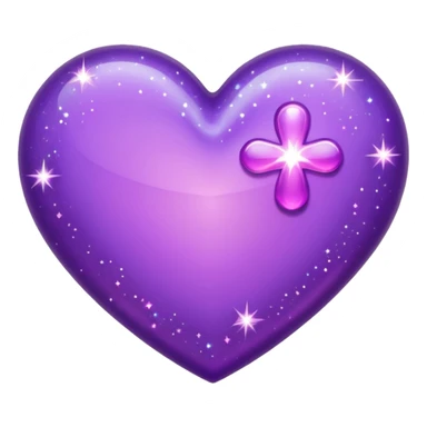 purple heart with sparkles sticker