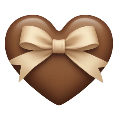 brown pastel heart  with beige bow sticker