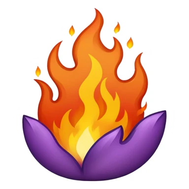 plain purple no orange color fire sticker