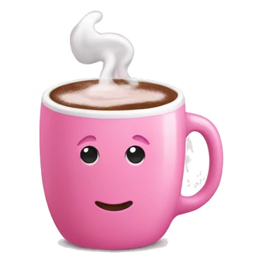 pink mug with hot chocolate  sticker