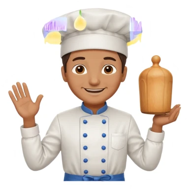 Cook Man face and chest  sticker