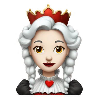Red queen in Alice in wonderland with white skin and heart lips sticker