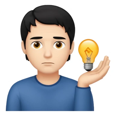 ligth black hair man thinking sticker