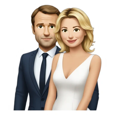 Macron et Virginie efira sticker