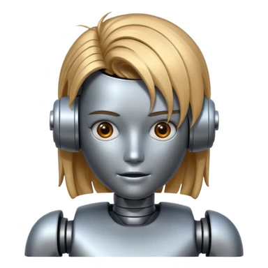 robot with hair sticker