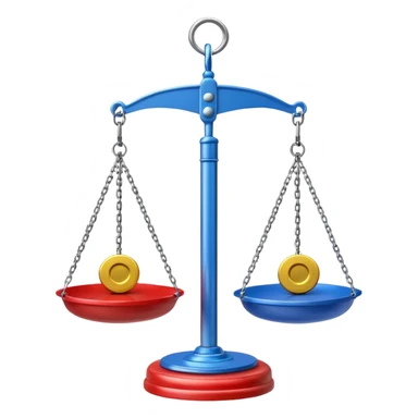 Hanging Balance Scale red blue yellow  sticker