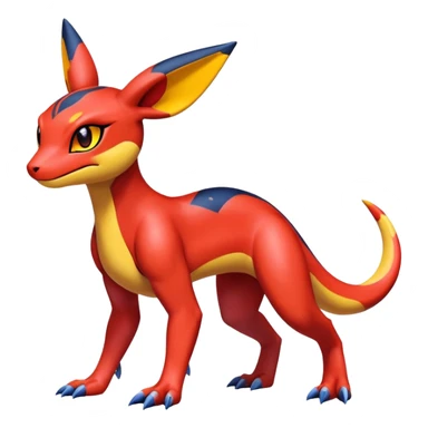 Cute Shiny Guilmon-Quilava-Salandit-Umbreon-Fakémon-hybrid-creature (full body)  sticker