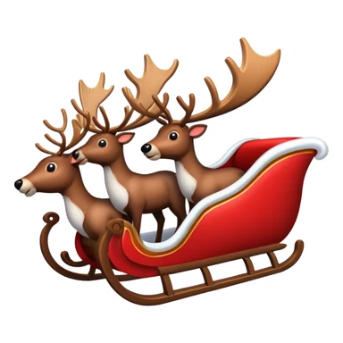 santa's sleigh with reindeer
 sticker