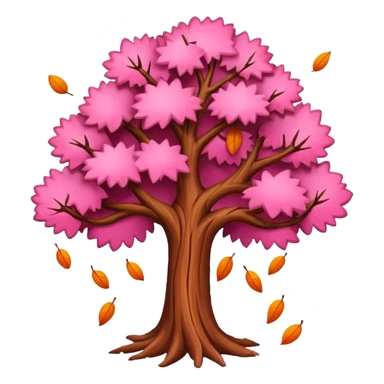 sweet pink autumn tree sticker