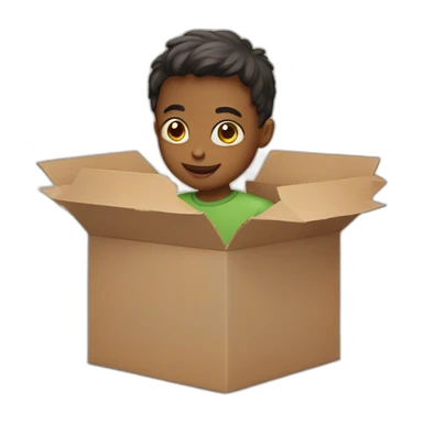 kid with a box sticker